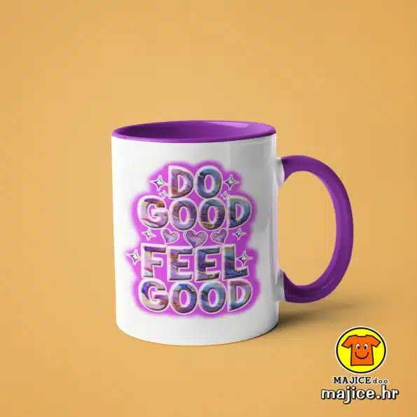 0445-DO GOOD FEEL GOOD šalica s natpisom