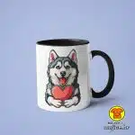 0514-SIBIRSKI HUSKY SRCE v1 šalica s natpisom