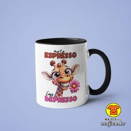 0532-MORE ESPRESSO LESS DEPRESSO v1 šalica s natpisom