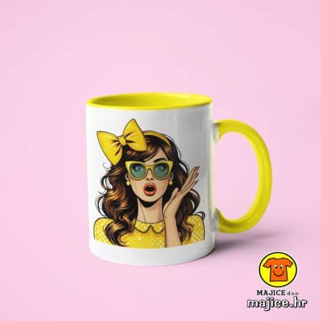 0585-POPART GIRL v6 šalica s natpisom