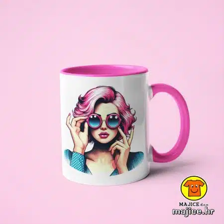 0592-POPART GIRL v14 šalica s natpisom