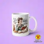 0624-JUST A GIRL WHO LOVES BOOKS AND COFFEE v2 šalica s natpisom