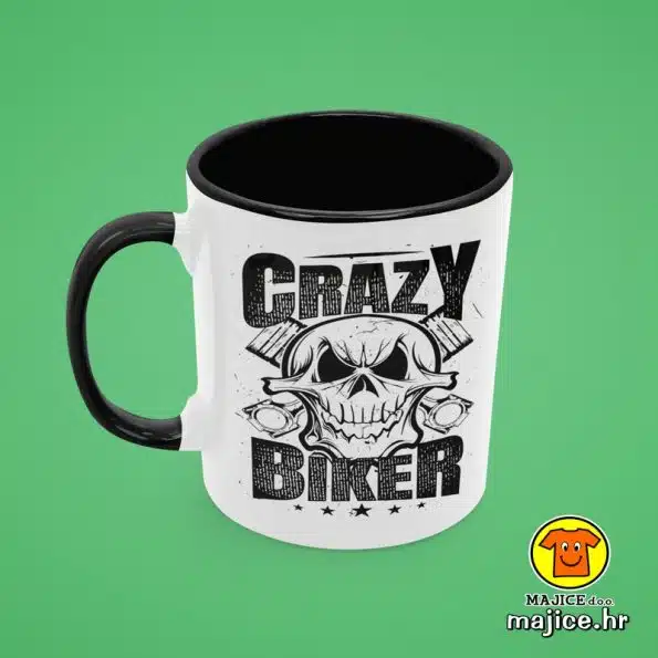 0669-CRAZY BIKER v1 šalica s natpisom