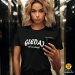 GLEDAJ AL`NE DIRAJ | ženska majica s natpisom