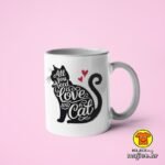 ALL YOU NEED IS LOVE AND A CAT v3 | šalica s natpisom