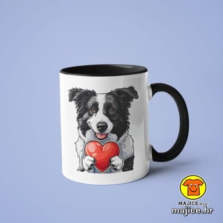 BORDER COLLIE PAS SRCE v1 | šalica s natpisom