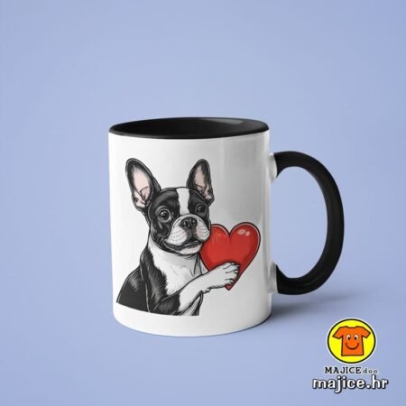 BOSTON TERRIER PAS SRCE v1 | šalica s natpisom