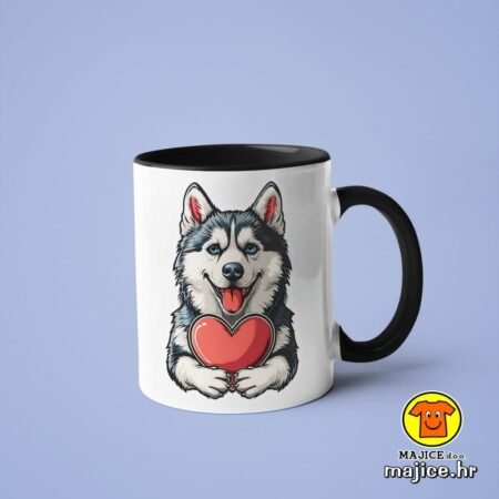 SIBIRSKI HUSKY SRCE v1 | šalica s natpisom