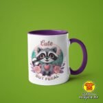 CUTE BUT FERAL v5 | šalica s natpisom