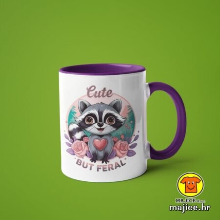 CUTE BUT FERAL v5 | šalica s natpisom
