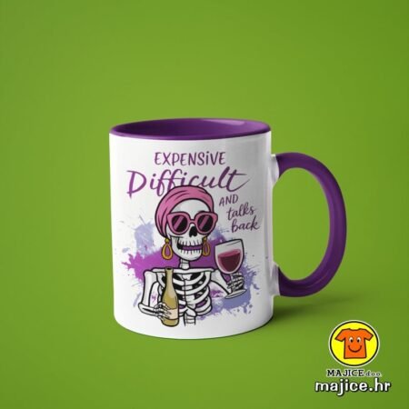 EXPENSIVE DIFFICULT AND TALKS BACK v5 | šalica s natpisom