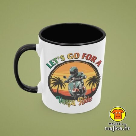 LET`S GO FOR A VESPA RIDE v1 | šalica s natpisom