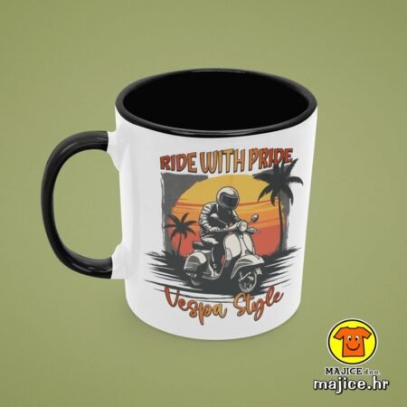 RIDE WITH PRIDE VESPA STYLE v1 | šalica s natpisom