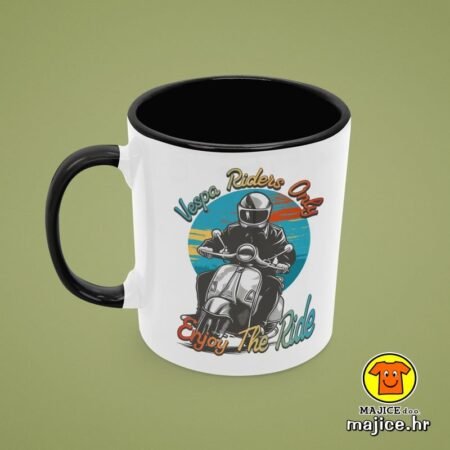 VESPA RIDERS ONLY ENJOY THE RIDE v1 | šalica s natpisom