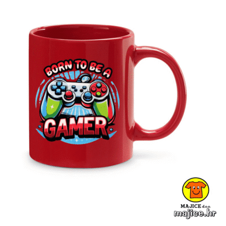 BORN TO BE A GAMER v1 | šalica s natpisom