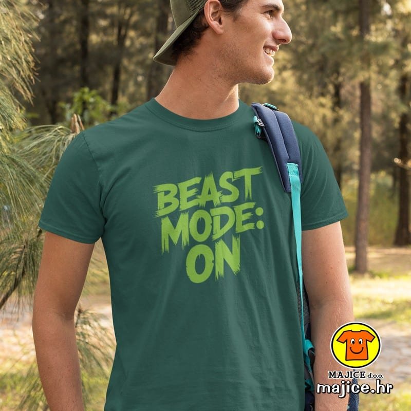 BEAST MODE ON majica s natpisom 00765 zelena BEAST MODE ON | majica s natpisom