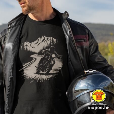 BIKER v3 majica s natpisom 00768 crna
