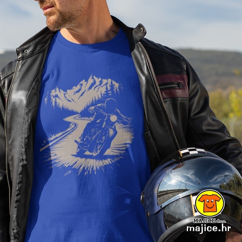 BIKER v3 majica s natpisom 00768 plava BIKER v3 | majica s natpisom plava