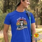 BORN TO BE AWSOME v2 majica s natpisom 00771 crna