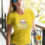 DEADLY CUTE v2 ženska majica s natpisom 0243 crna