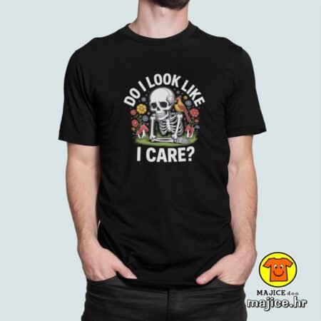 DO I LOOK LIKE I CARE majica s natpisom 00806 crna
