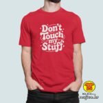 DON`T TOUCH MY STUFF majica s natpisom 00798 plava