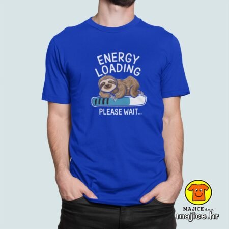 ENERGY LOADING PLEASE WAIT v1 majica s natpisom 00808 plava