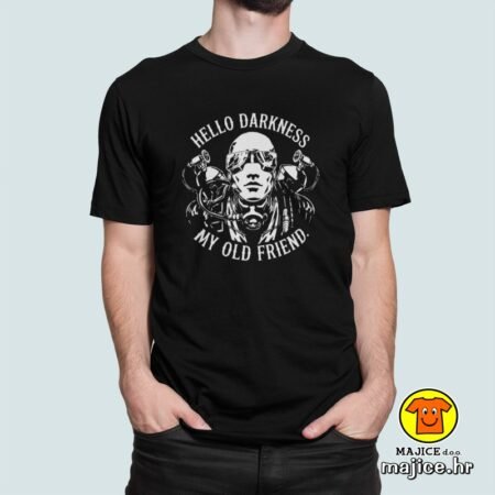 HELLO DARKNESS MY OLD FRIEND majica s natpisom 00810 crna