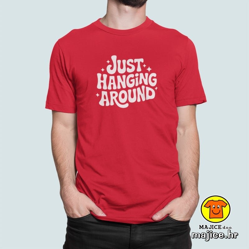 JUST HANGING AROUND majica s natpisom 00800 crvena JUST HANGING AROUND | majica s natpisom crvena