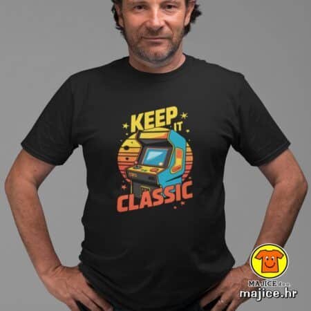 KEEP IT CLASSIC majica s natpisom 00743 crna