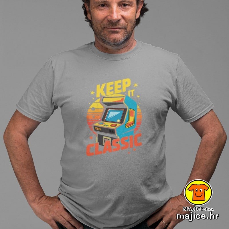 KEEP IT CLASSIC majica s natpisom 00743 siva KEEP IT CLASSIC | majica s natpisom siva