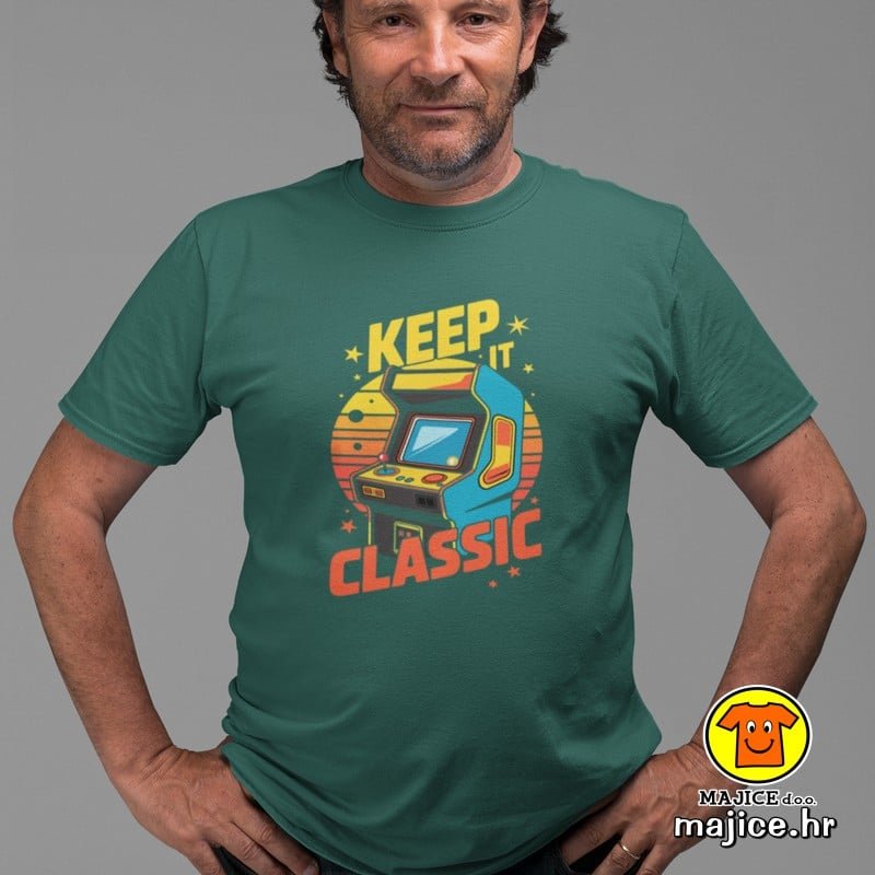 KEEP IT CLASSIC majica s natpisom 00743 zelena KEEP IT CLASSIC | majica s natpisom zelena