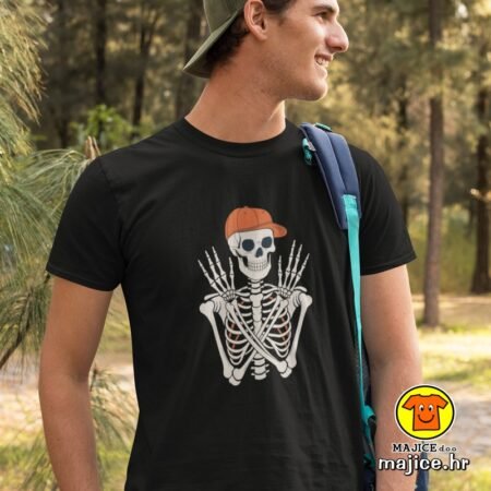 KOSTUR V majica s natpisom 00758 crna