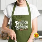 KRALJICA KUHINJE pregača s natpisom 0029 crna