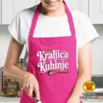 KRALJICA KUHINJE pregača s natpisom 0029 crna