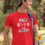 LIFTING IS MY THERAPY majica s natpisom 00754 plava