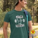 LIFTING IS MY THERAPY majica s natpisom 00754 plava