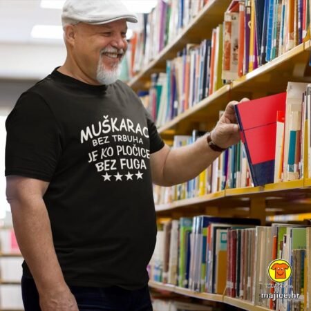 MUŠKARAC BEZ TRBUHA JE KO PLOČICE BEZ FUGA | majica s natpisom