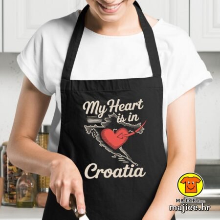 MY HEART IS IN CROATIA pregača s natpisom 0027 crna