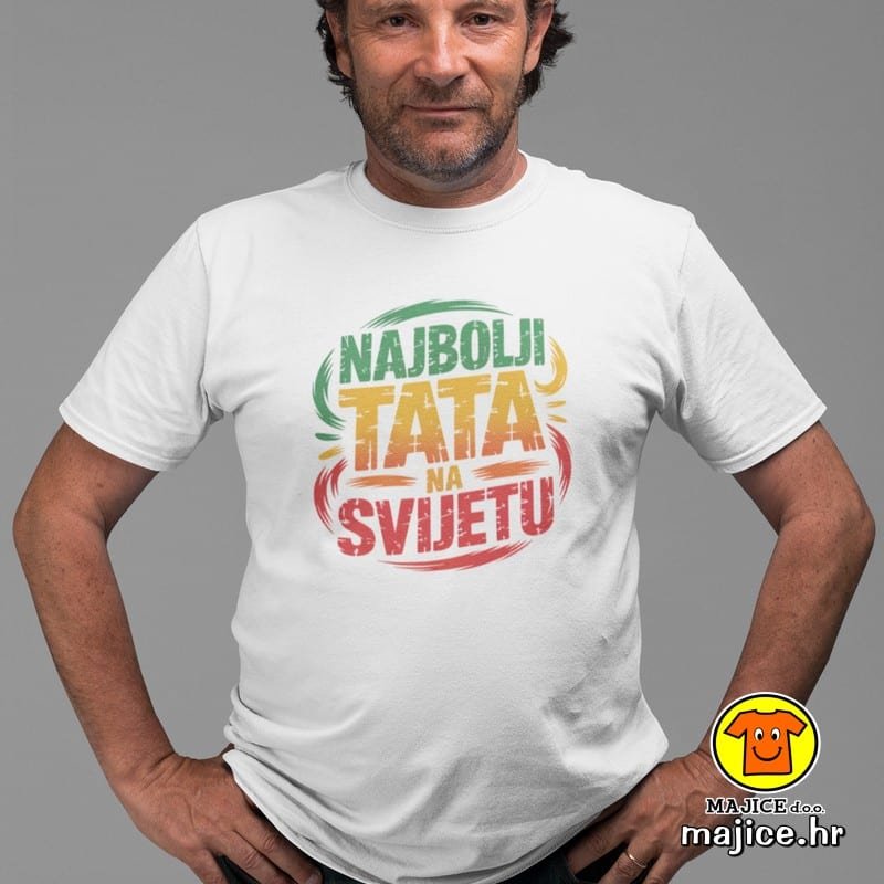 NAJBOLJI TATA NA SVIJETU v3 majica s natpisom 00783 bijela NAJBOLJI TATA NA SVIJETU v3 | majica s natpisom bijela