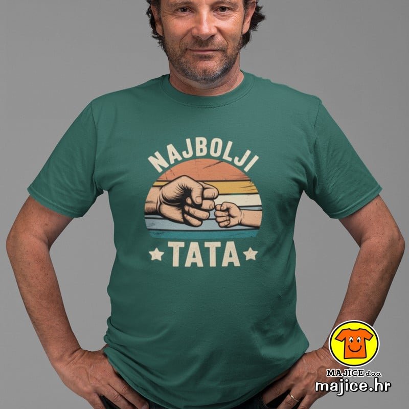 NAJBOLJI TATA v2 majica s natpisom 00741 zelena NAJBOLJI TATA v2 majica s natpisom 00741 zelena