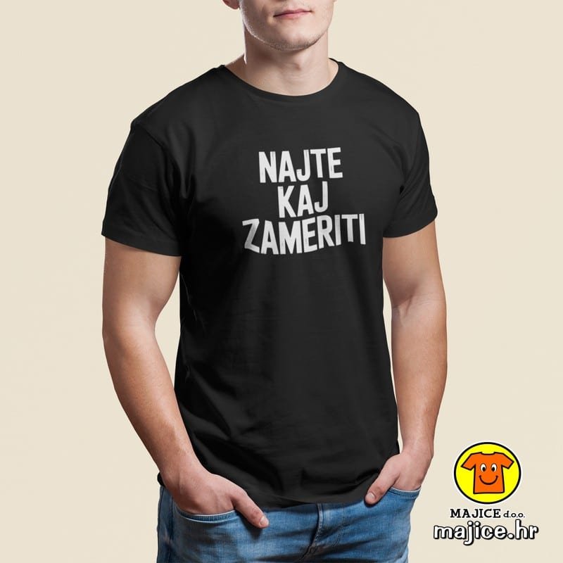 NAJTE KAJ ZAMERITI majica s natpisom 00777 crna NAJTE KAJ ZAMERITI | majica s natpisom crna