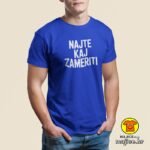 NAJTE KAJ ZAMERITI majica s natpisom 00777 crna