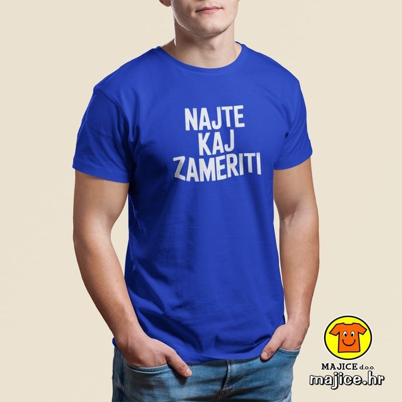 NAJTE KAJ ZAMERITI majica s natpisom 00777 plava NAJTE KAJ ZAMERITI | majica s natpisom plava