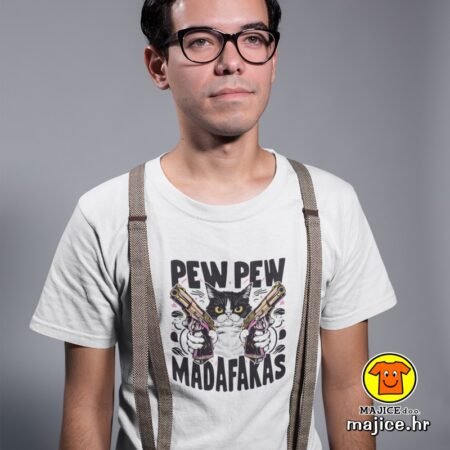 PEW PEW MADAFAKAS v2 majica s natpisom 00740 bijela