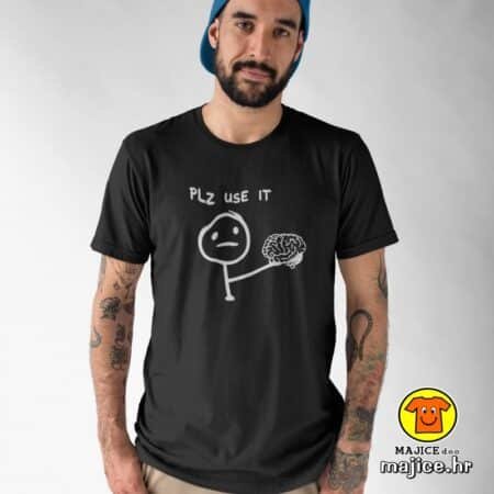PLZ USE IT v2 | majica s natpisom crna