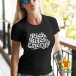RICH BITCH ENERGY ženska majica s natpisom 0245 crna