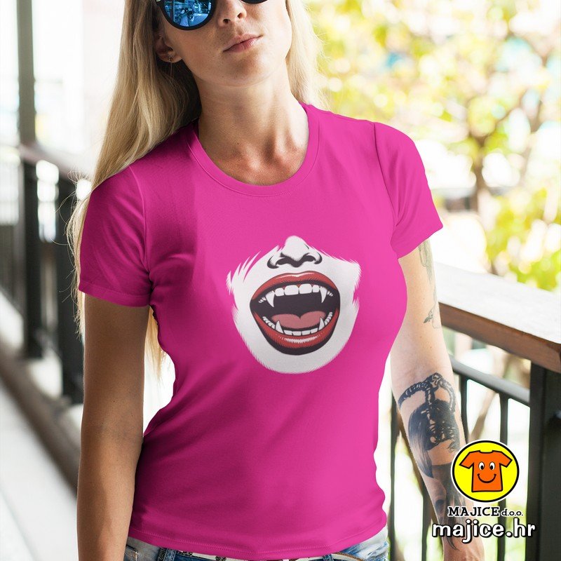 VAMPIRICA ženska majica s natpisom 0259 pink VAMPIRICA | ženska majica s natpisom pink
