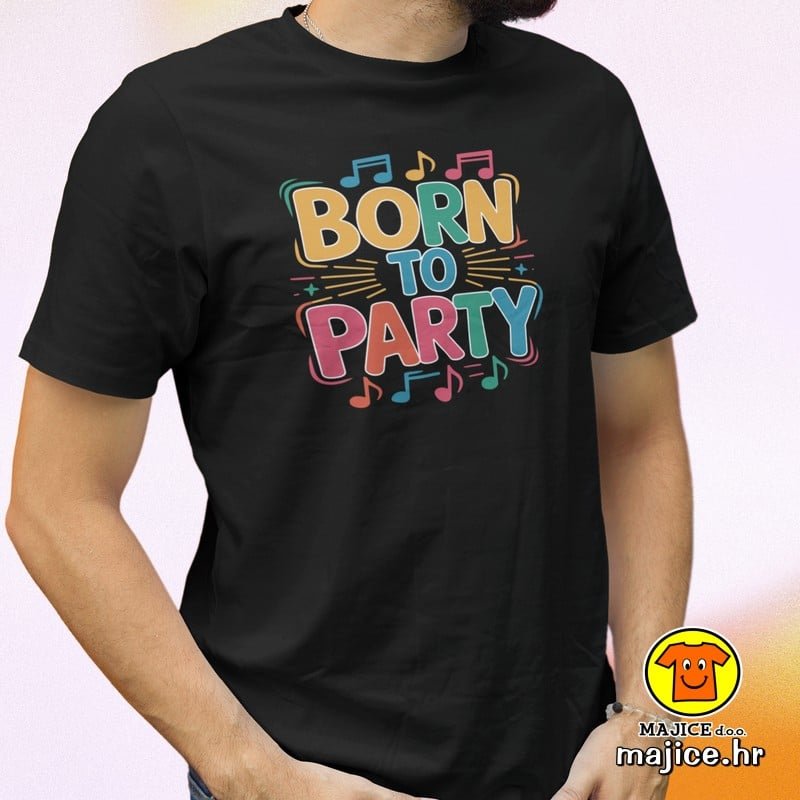 BORN TO PARTY majica s natpisom 00819 crna BORN TO PARTY | majica s natpisom crna
