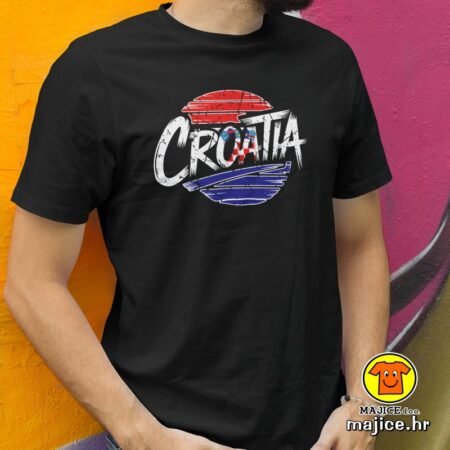 CROATIA v5 majica s natpisom 00814 crna